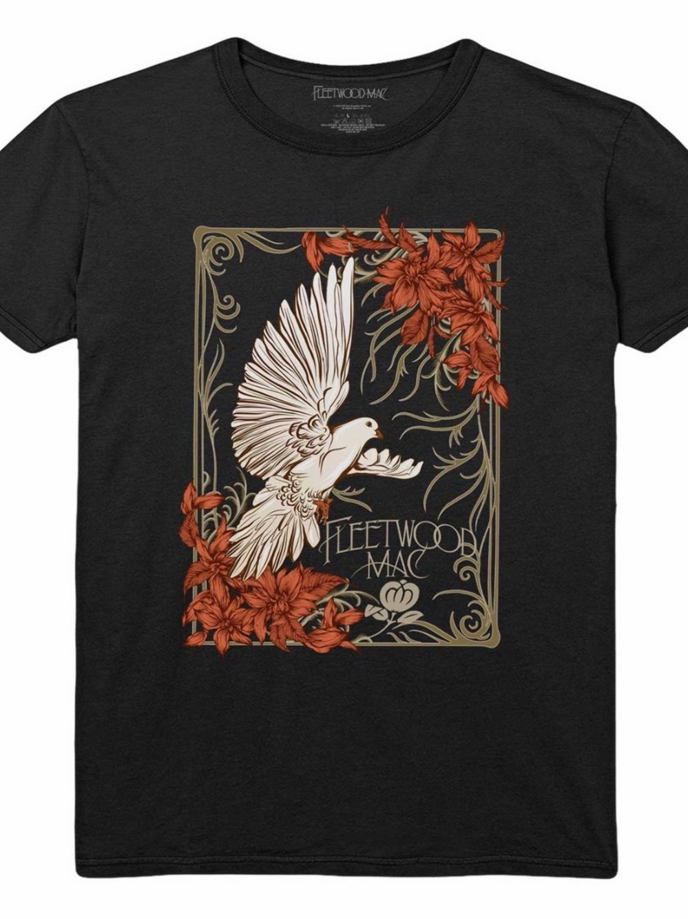 Fleetwood Mac Unisex T-Shirt Dove Size Large New Stevie Nicks Boho Gypsy